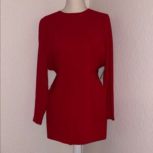 Express Vibrant Red Long Sleeve Dress